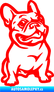 Samolepka Pes 139 pravá francouzský buldoček Fluorescentní červená