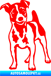 Samolepka Pes 144 levá Jack Russel terier Fluorescentní červená