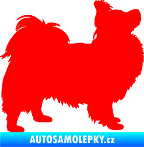 Samolepka Pes 149 pravá papillon Fluorescentní červená