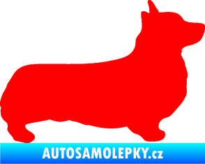 Samolepka Pes 164 pravá Welsh Corgi Pembroke Fluorescentní červená