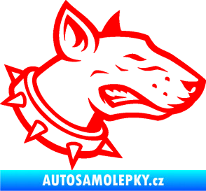 Samolepka Pes 167 pravá pitbull Fluorescentní červená