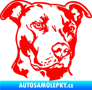 Samolepka Pes 198 pitbull pravá Fluorescentní červená