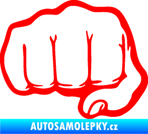 Samolepka Pěst 002 levá Fluorescentní červená