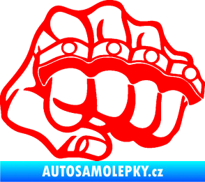 Samolepka Pěst boxer pravá Fluorescentní červená