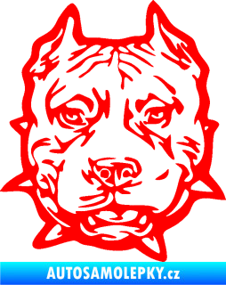 Samolepka Pitbull hlava 003 levá Fluorescentní červená