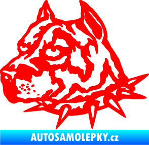 Samolepka Pitbull hlava 006 levá Fluorescentní červená