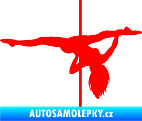 Samolepka Pole dance 002 pravá tanec na tyči Fluorescentní červená