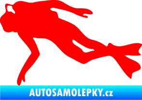 Samolepka Potápěč 002 levá Fluorescentní červená