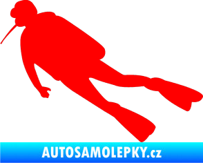 Samolepka Potápěč 006 levá Fluorescentní červená