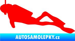 Samolepka Potápěč 009 levá Fluorescentní červená