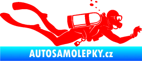 Samolepka Potápěč 011 pravá Fluorescentní červená