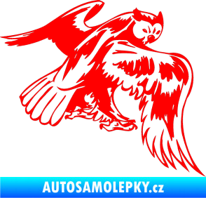 Samolepka Predators 100 pravá sova Fluorescentní červená