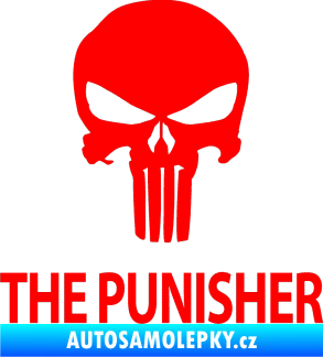 Samolepka Punisher 002 s nápisem Fluorescentní červená