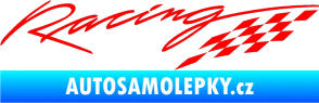 Samolepka Racing sachovnice Fluorescentní červená