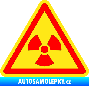 Samolepka Radioactive barevný trojúhelník Fluorescentní červená