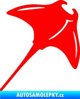Samolepka Rejnok 004  pravá manta Fluorescentní červená
