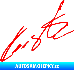 Samolepka Podpis Roman Kresta  Fluorescentní červená