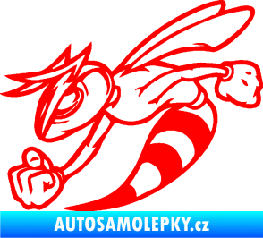 Samolepka Rozzuřená vosa 001 levá Fluorescentní červená