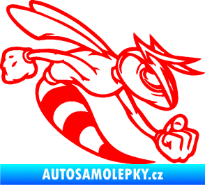 Samolepka Rozzuřená vosa 001 pravá Fluorescentní červená