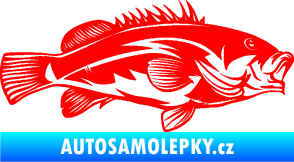 Samolepka Ryba 005 pravá Fluorescentní červená
