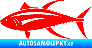 Samolepka Ryba 013 levá tuňák Fluorescentní červená
