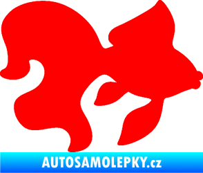 Samolepka Ryba 019 pravá závojnatka Fluorescentní červená