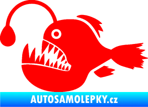 Samolepka Ryba 022 levá mořský ďas s lampičkou Fluorescentní červená