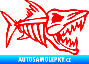 Samolepka Ryba kostra 002 pravá Fluorescentní červená
