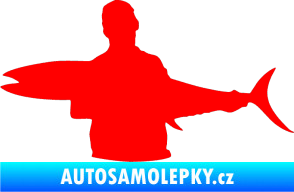 Samolepka Rybář 006 levá Fluorescentní červená