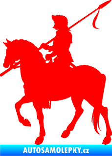 Samolepka Rytíř na koni levá Fluorescentní červená