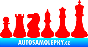 Samolepka Šachy 001 pravá Fluorescentní červená
