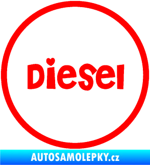 Samolepka Samolepka na víčko od nádrže 007 diesel Fluorescentní červená