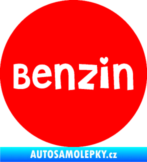 Samolepka Samolepka na víčko od nádrže 008 benzín Fluorescentní červená