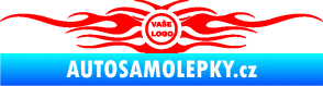 Samolepka Samolepka na zadní sklo plameny se znakem Fluorescentní červená