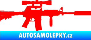 Samolepka Samopal 006 pravá Fluorescentní červená