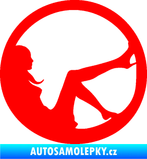Samolepka Sexy lady 003 pravá v kruhu Fluorescentní červená