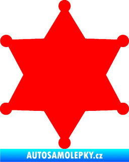Samolepka Sheriff 002 hvězda Fluorescentní červená