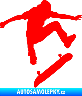 Samolepka Skateboard 005 pravá Fluorescentní červená