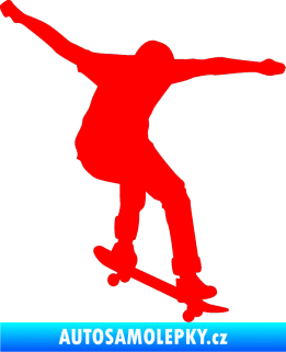 Samolepka Skateboard 011 pravá Fluorescentní červená