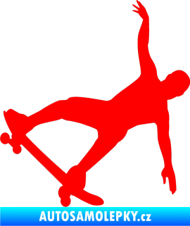 Samolepka Skateboard 013 levá Fluorescentní červená