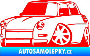 Samolepka Škoda 1000 karikatura levá Fluorescentní červená
