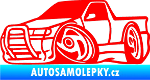 Samolepka Škoda Felicia korba karikatura levá Fluorescentní červená