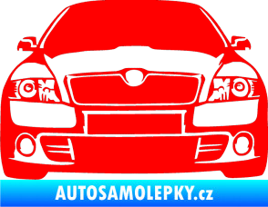 Samolepka Škoda Octavia 2 karikatura  Fluorescentní červená