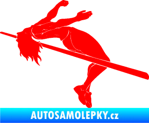 Samolepka Skok do výšky 001 levá atletika Fluorescentní červená