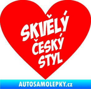 Samolepka Skvělý český styl srdce Fluorescentní červená