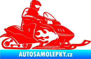 Samolepka Sněžný skútr pravá Fluorescentní červená