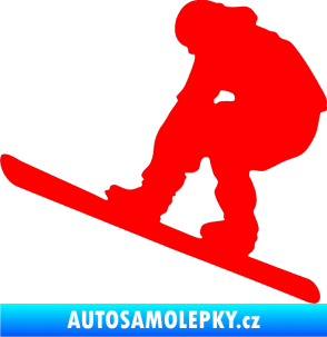 Samolepka Snowboard 002 levá Fluorescentní červená