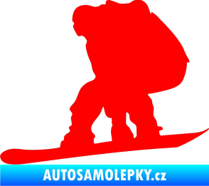 Samolepka Snowboard 010 levá Fluorescentní červená