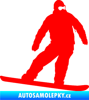 Samolepka Snowboard 034 pravá Fluorescentní červená