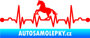 Samolepka Srdeční tep 010 levá  koník Fluorescentní červená